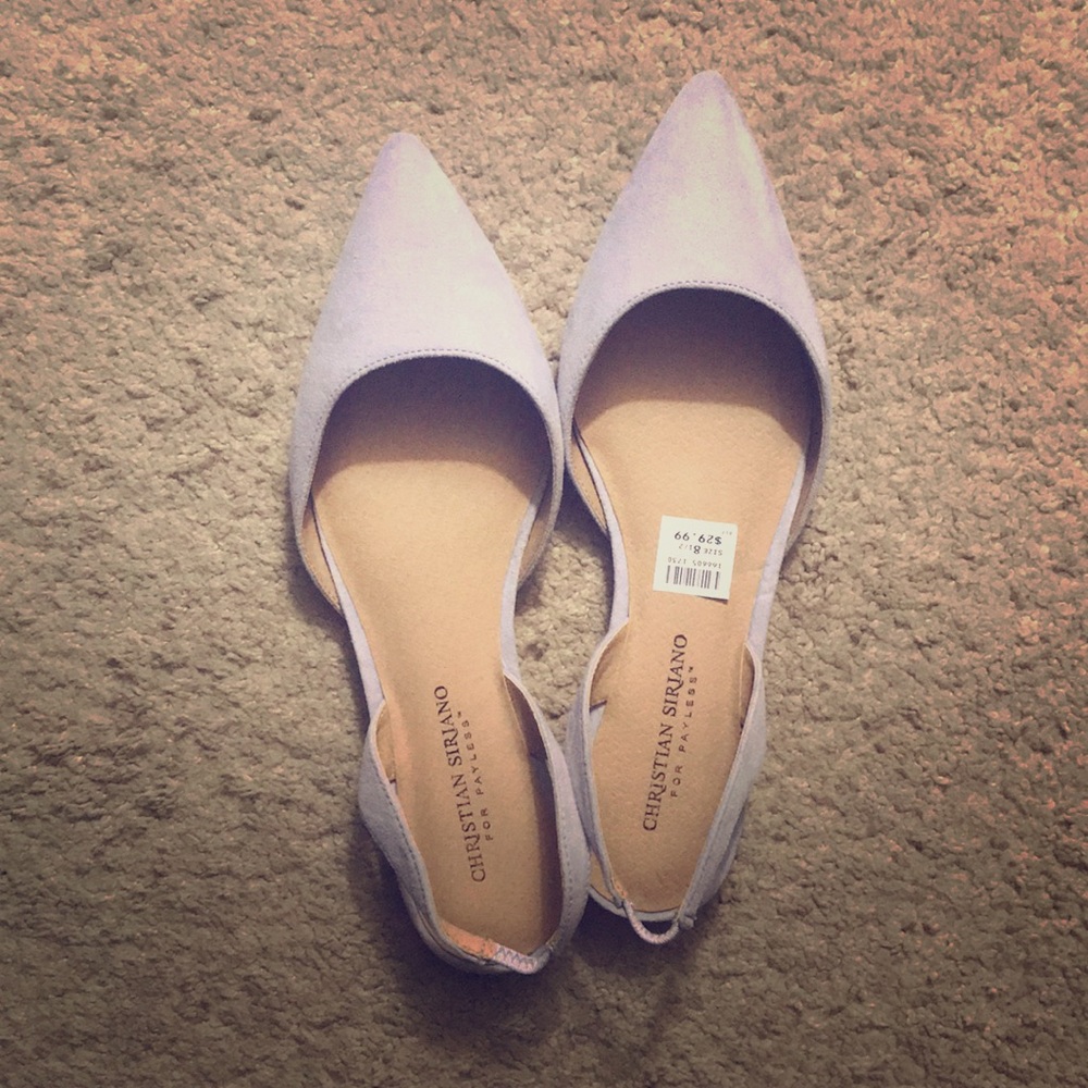 Christian Siriano lavender flats.